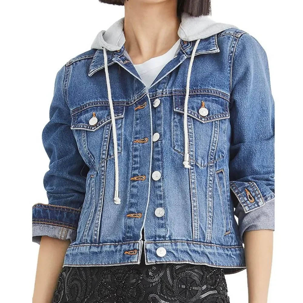 Veronica Beard Womens Cara Blue Lightweight Panel Denim Jacket Coat NWT - Picture 1 of 1